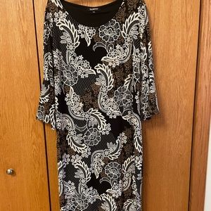 Glamour Black and brown slip dress with white embellishments